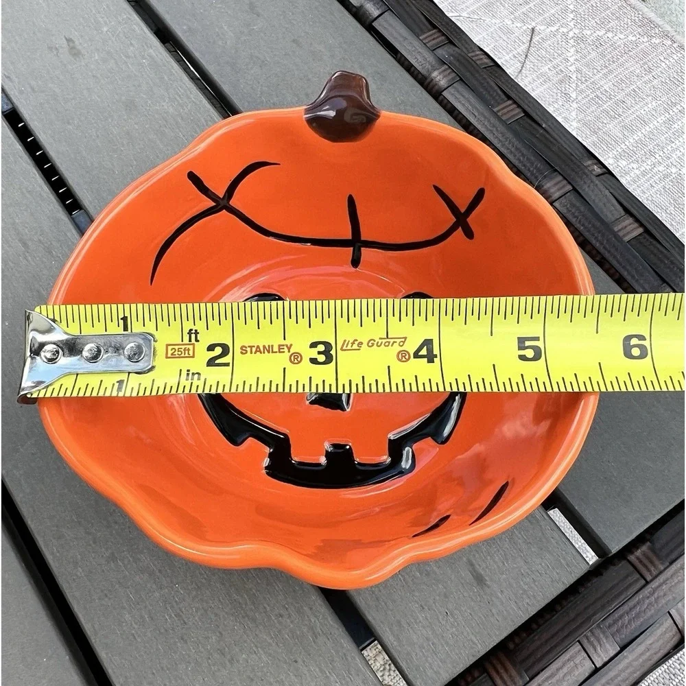 Pottery Barn Vintage Halloween Candy Dish Small Serving Bowl Pumpkin Snack 5.5